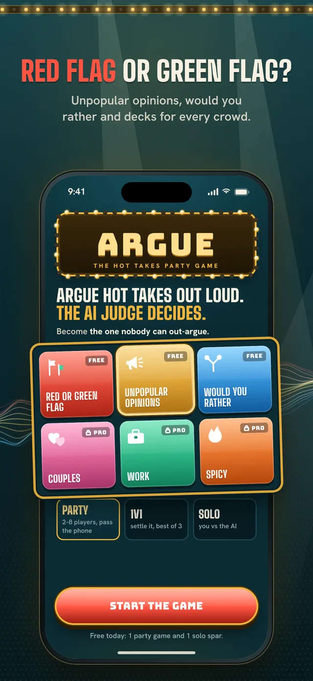 Screenshot from the Argue App Store listing